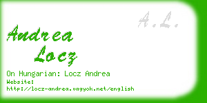 andrea locz business card